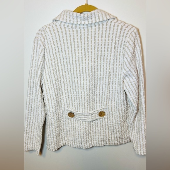 Focus Textured‎ Weave Large Button Down Blazer Lightweight Coat Size Medium - Picture 5 of 10